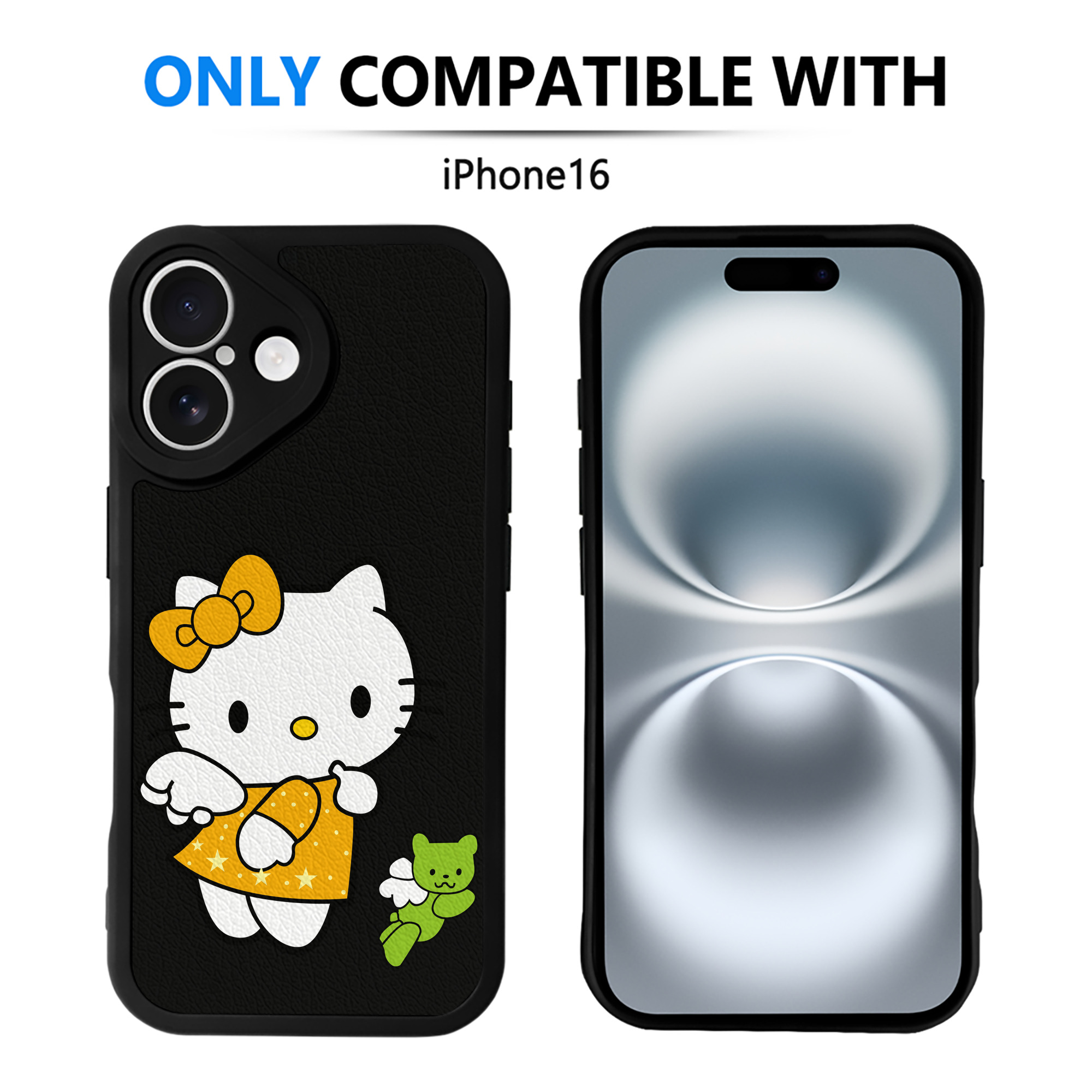 （画像用） Hello Kitty ハローキティ 【iPhone 16シリーズ対応】シリコンスマホケース（レザー調） 材質：シリコン